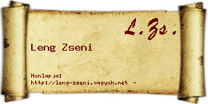 Leng Zseni névjegykártya